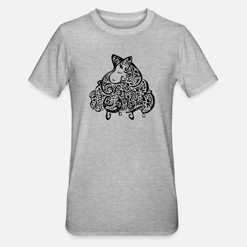 Abstraktes Schaf Ornamente - Unisex Polycotton T-Shirt - Grau meliert