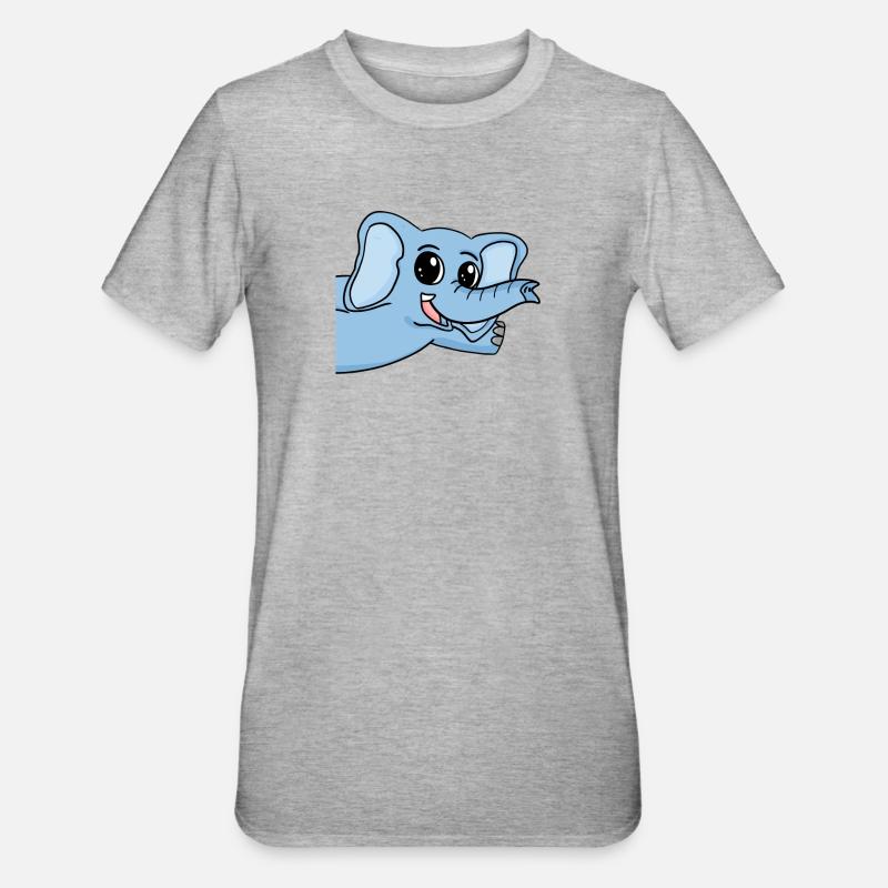 Elephant Greeting Greeting - Unisex Polycotton T-Shirt - heather grey