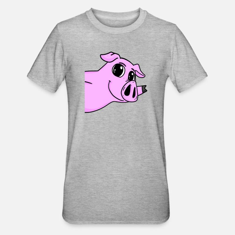 Salutation des cochons - T-shirt polycoton Unisexe - gris chiné
