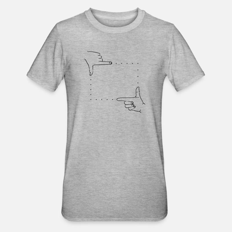 Handzeichen Bildausschnitt - Unisex Polycotton T-Shirt - Grau meliert