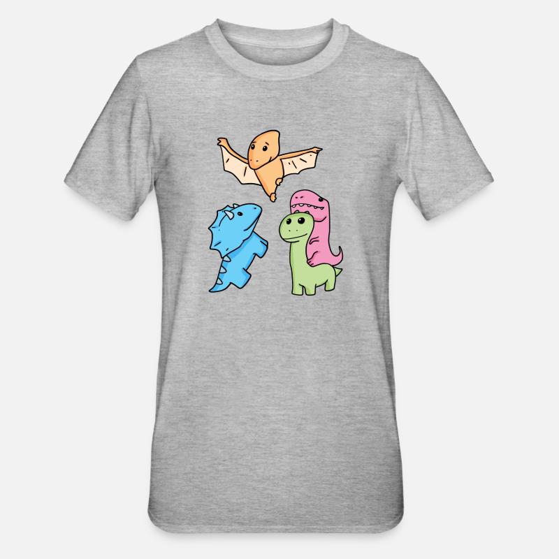 Dinosaur - Unisex Polycotton T-Shirt - heather grey