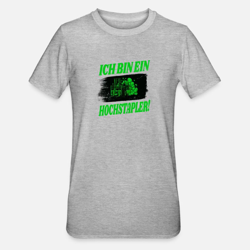 Gabelstapler Design - Unisex Polycotton T-Shirt - Grau meliert