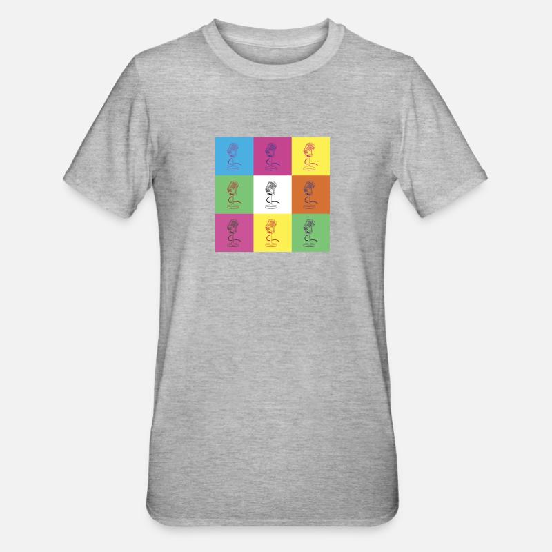 Conception du microphone - T-shirt polycoton Unisexe - gris chiné