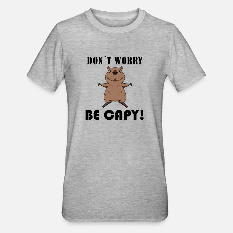 Capybara Capybara Cadeau - T-shirt polycoton Unisexe - gris chiné
