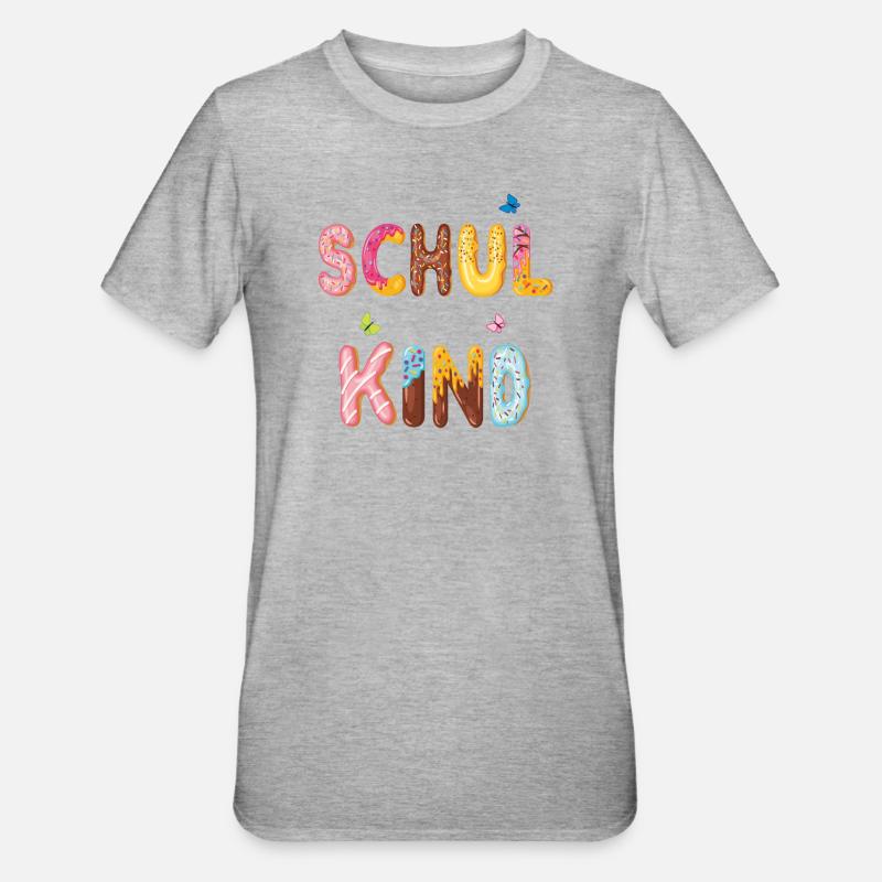 Schulkind Einschulung - Unisex Polycotton T-Shirt - Grau meliert
