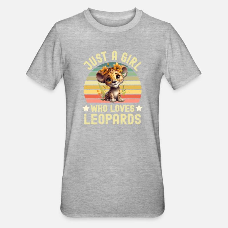 Léopard - T-shirt polycoton Unisexe - gris chiné