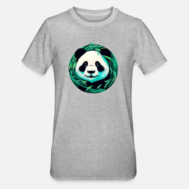 Panda - T-shirt polycoton Unisexe - gris chiné