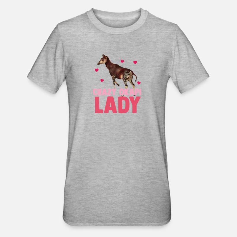 Im Herzen des Waldes Okapi - Unisex Polycotton T-Shirt - Grau meliert