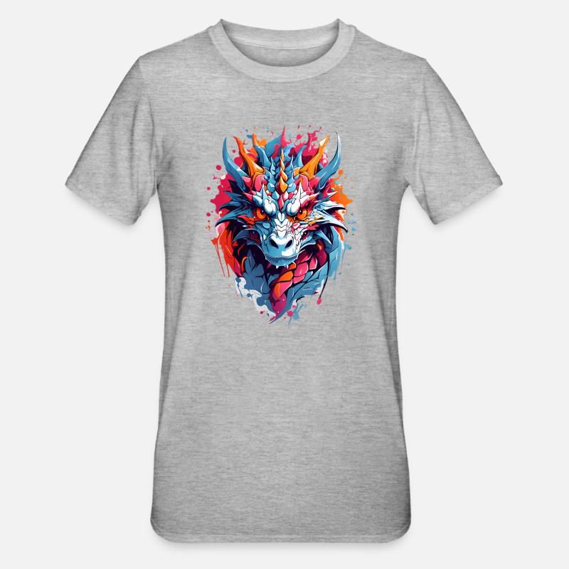Cool Dragon - T-shirt polycoton Unisexe - gris chiné