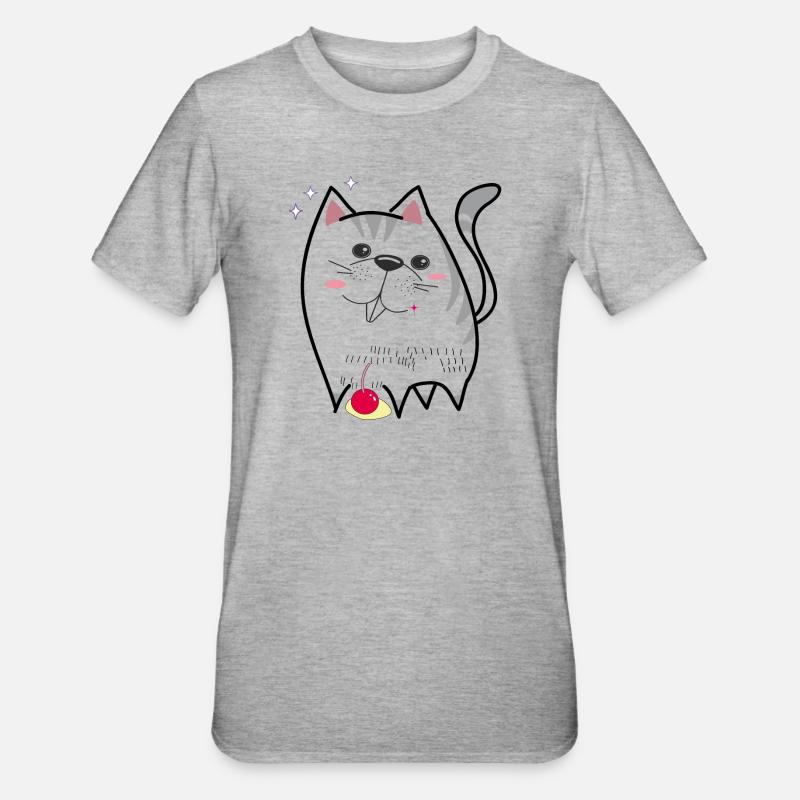 chat mignon - T-shirt polycoton Unisexe - gris chiné