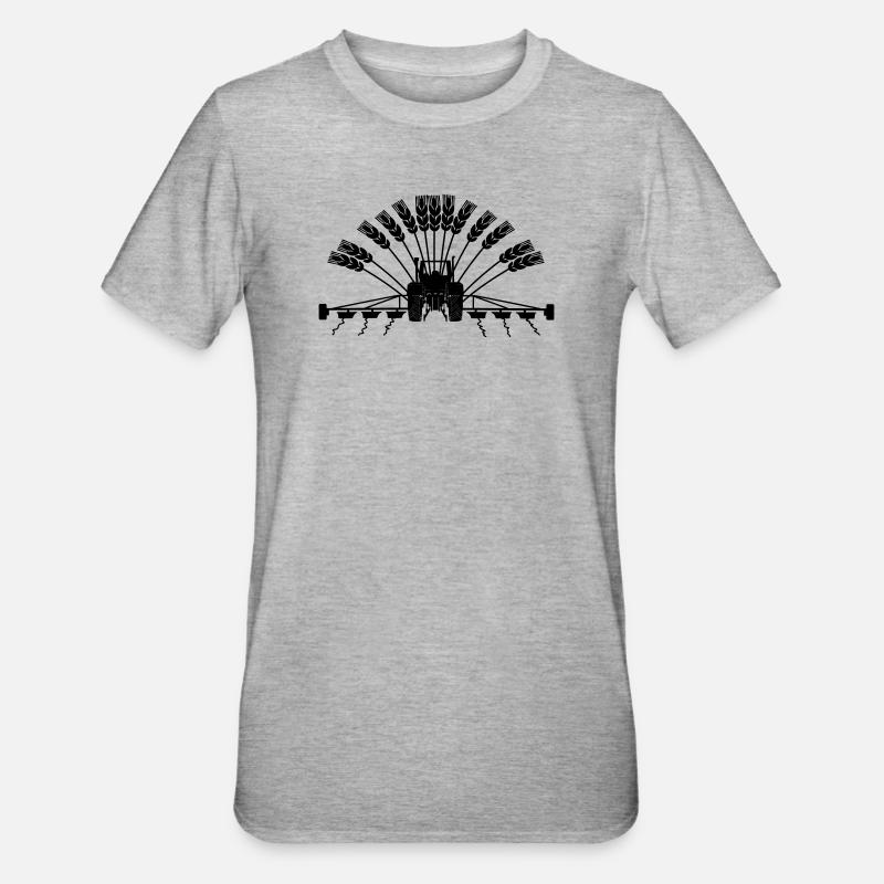Getreidetraktor - Unisex Polycotton T-Shirt - Grau meliert