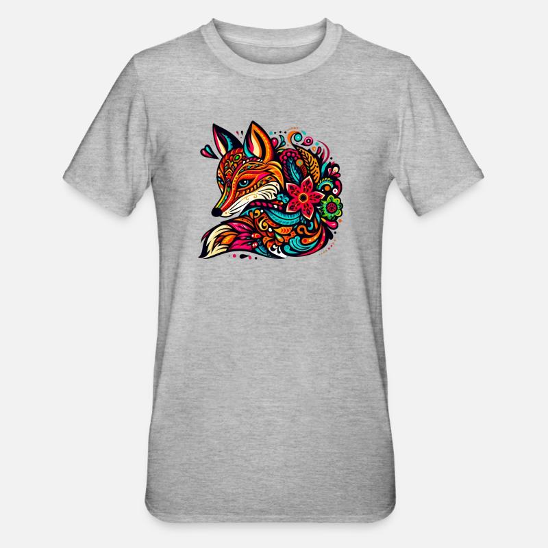 Fuchs - Unisex Polycotton T-Shirt - Grau meliert