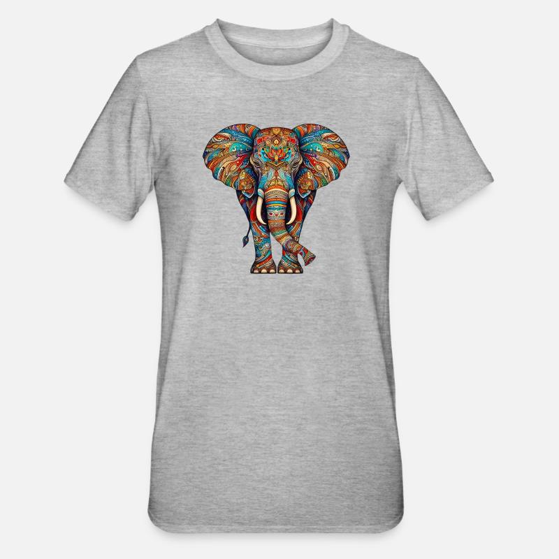 Éléphant - T-shirt polycoton Unisexe - gris chiné