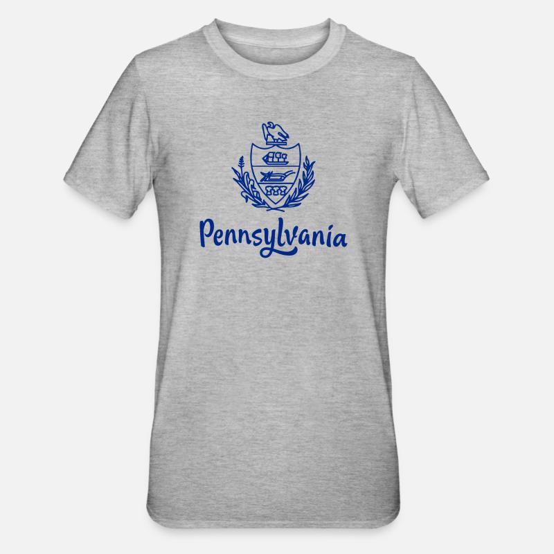 Affichez vos couleurs – Pennsylvanie - T-shirt polycoton Unisexe - gris chiné