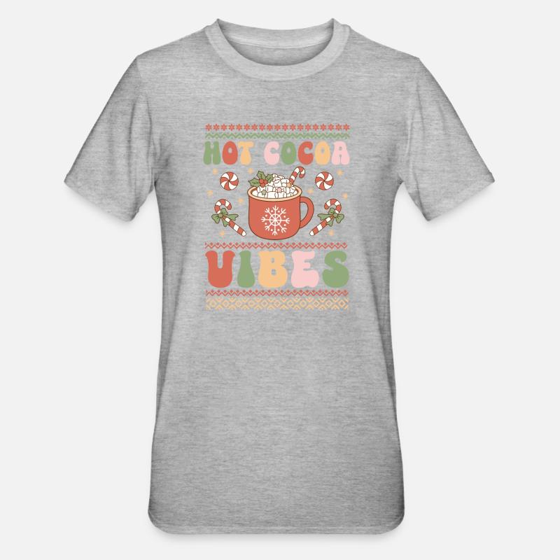 Hässlicher Weihnachtspullover - Unisex Polycotton T-Shirt - Grau meliert