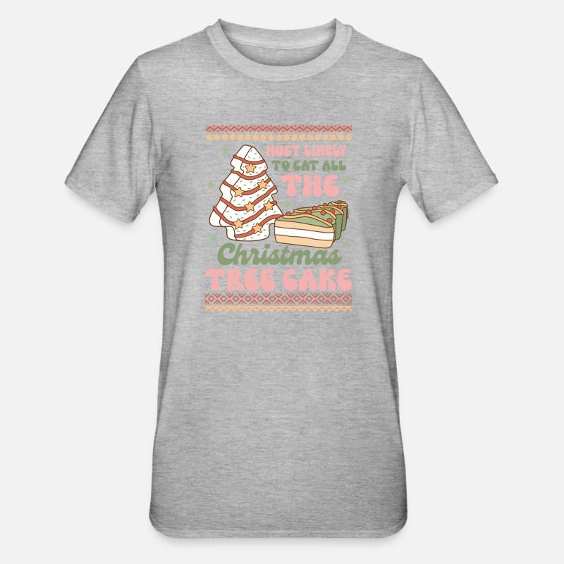 Hässlicher Weihnachtspullover - Unisex Polycotton T-Shirt - Grau meliert