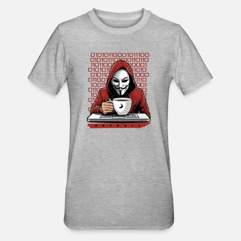 Anonymous Hacker - Unisex Polycotton T-Shirt - heather grey