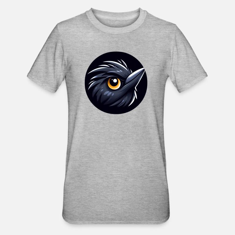 Comic Amsel Vogel - Unisex Polycotton T-Shirt - Grau meliert