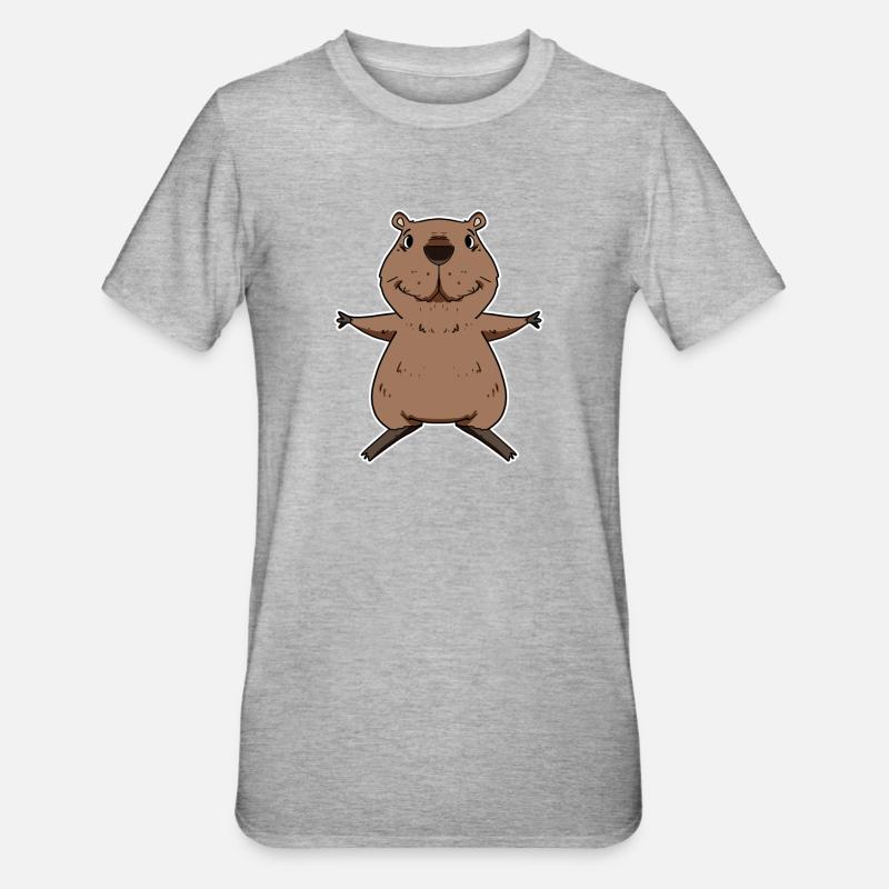 Capybara - Unisex Polycotton T-Shirt - heather grey