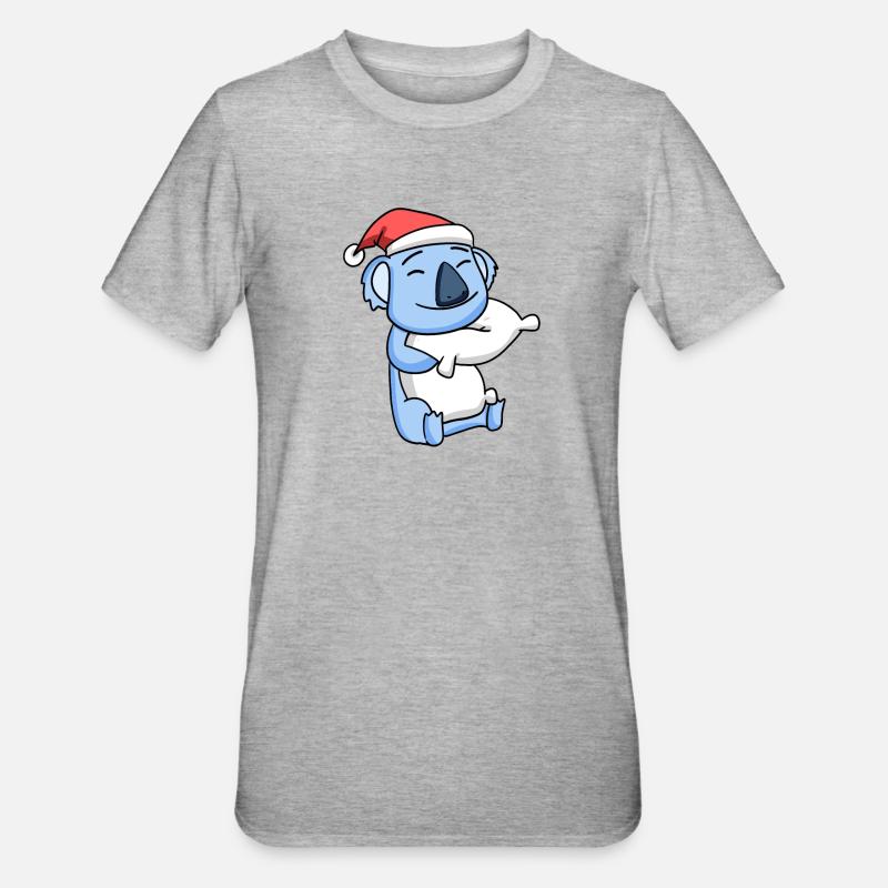Koala Mignon Fatigué Noël - T-shirt polycoton Unisexe - gris chiné