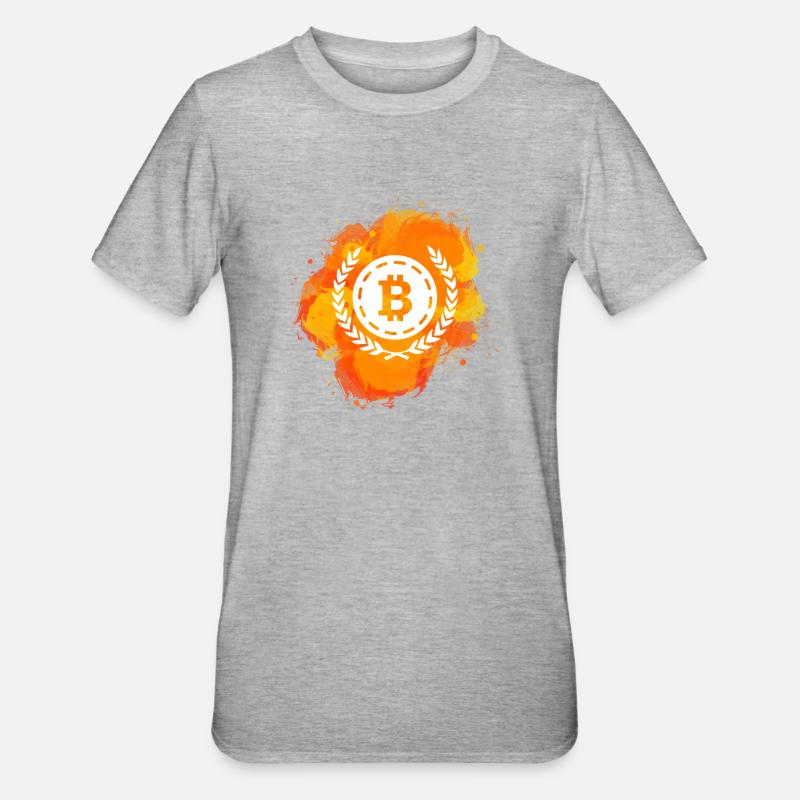 Bitcoin Crypto Cryptocurrency Splash - T-shirt polycoton Unisexe - gris chiné