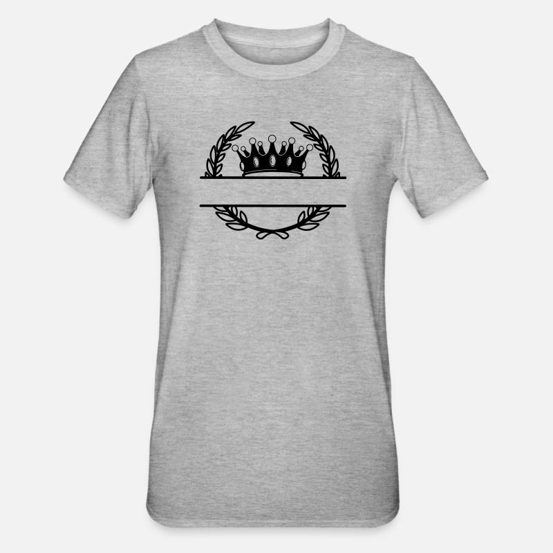 Lorbeerkranz mit Krone - Unisex Polycotton T-Shirt - Grau meliert
