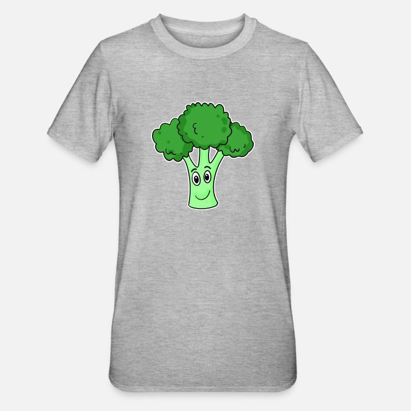 Broccoli Vegetables - Unisex Polycotton T-Shirt - heather grey