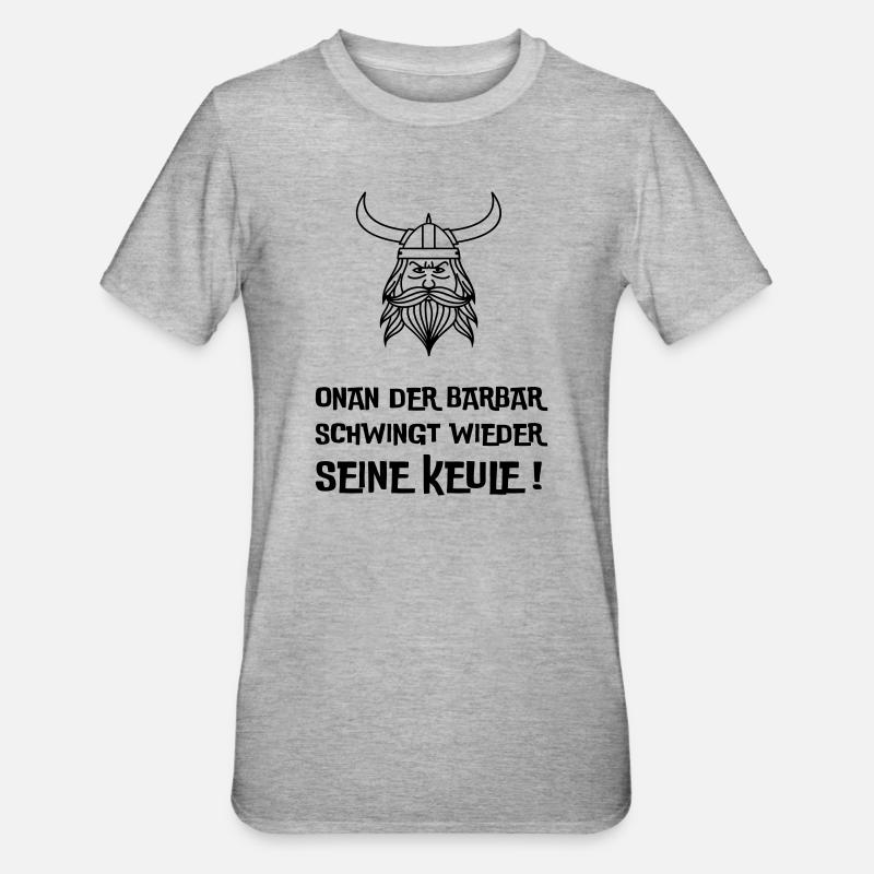 Onan der Barbar - Unisex Polycotton T-Shirt - Grau meliert