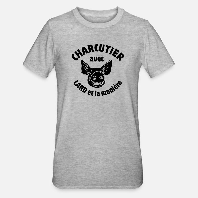 Wurstwaren, Wurstwaren, Schinken - Unisex Polycotton T-Shirt - Grau meliert