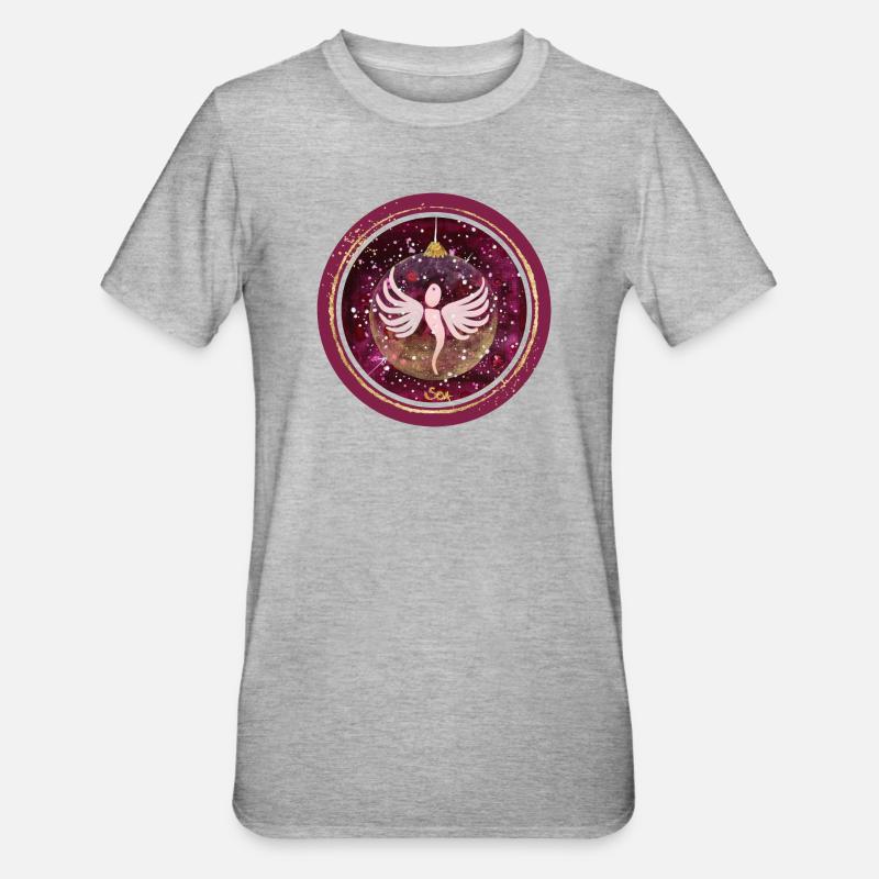 Weihnachtskugel Engel - Sonja Ariel von Staden - Unisex Polycotton T-Shirt - Grau meliert