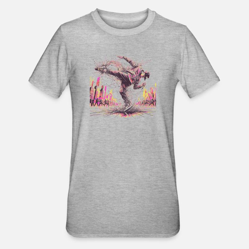BREAK DANCING - Unisex Polycotton T-Shirt - heather grey