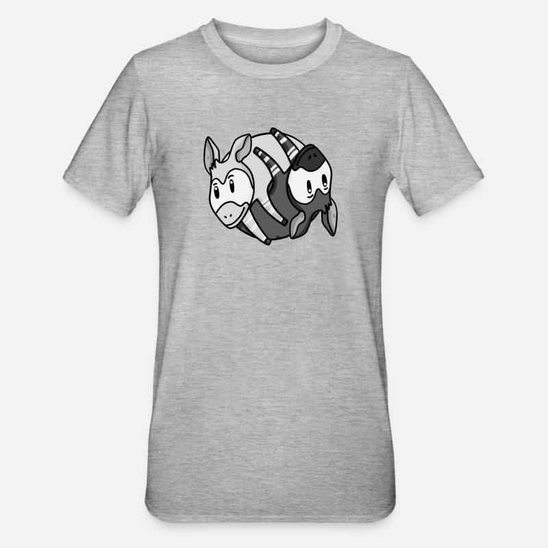 Yin Yang Okapi - T-shirt polycoton Unisexe - gris chiné