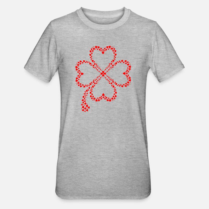 Conception de trèfle - T-shirt polycoton Unisexe - gris chiné