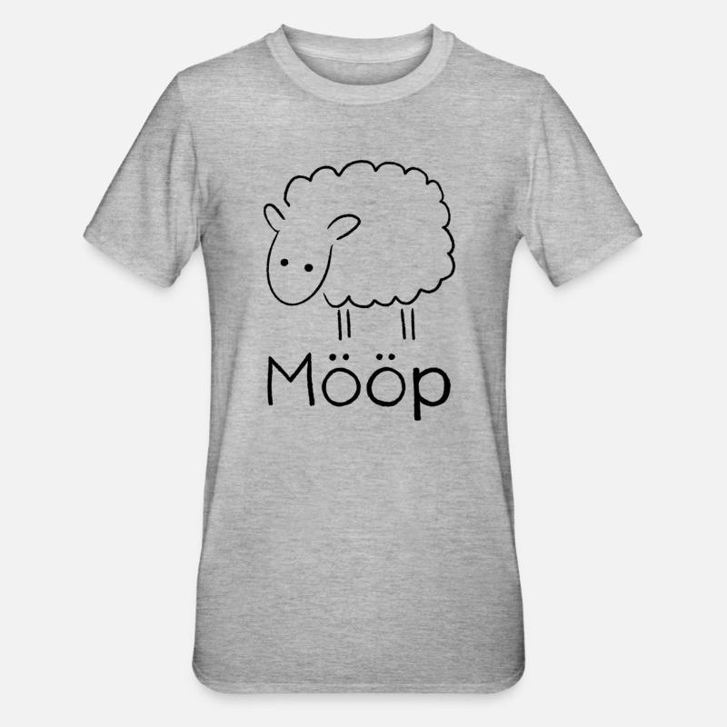 Mööp Schaf - Unisex Polycotton T-Shirt - Grau meliert