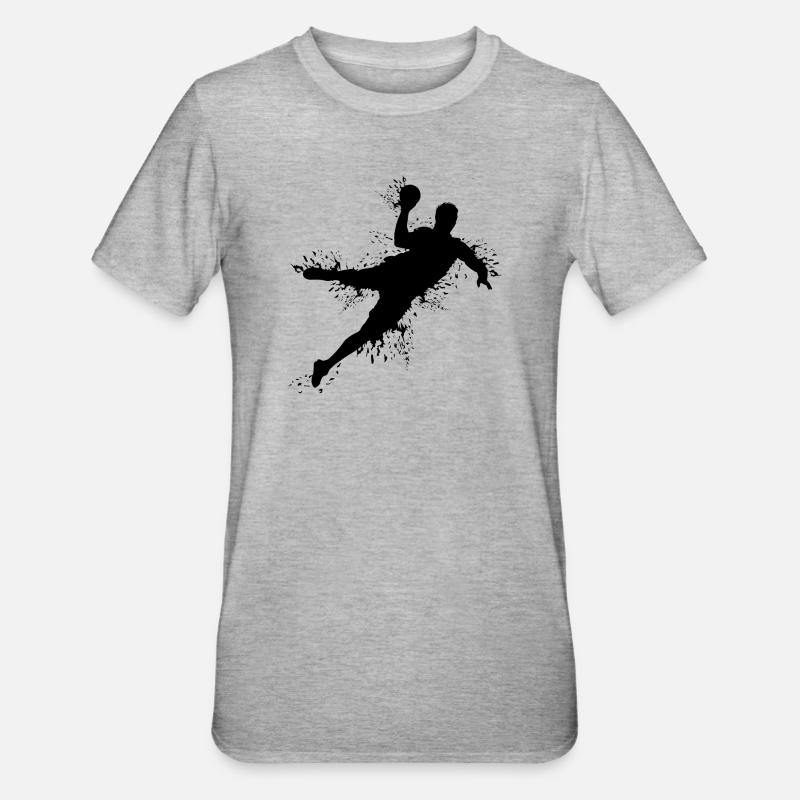 Joueur de handball Explosion de handball Lancer d’équipe Lanceur - T-shirt polycoton Unisexe - gris chiné