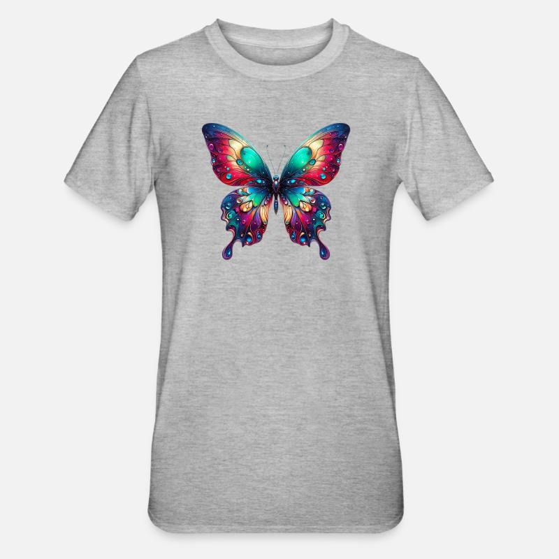 Papillon - T-shirt polycoton Unisexe - gris chiné