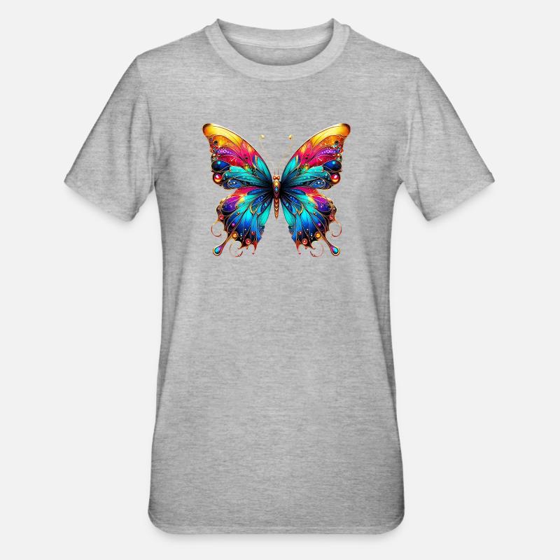 Papillon - T-shirt polycoton Unisexe - gris chiné