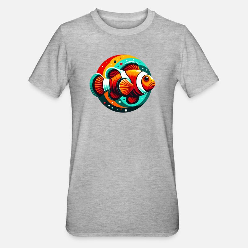 Clownfisch - Unisex Polycotton T-Shirt - Grau meliert