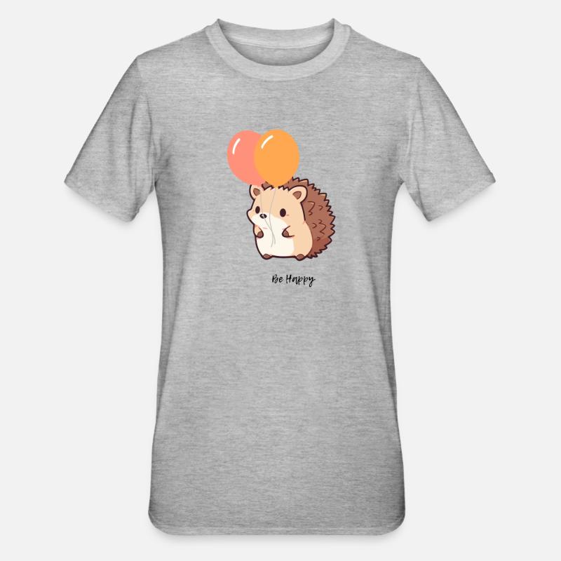 Süßer Igel - Unisex Polycotton T-Shirt - Grau meliert