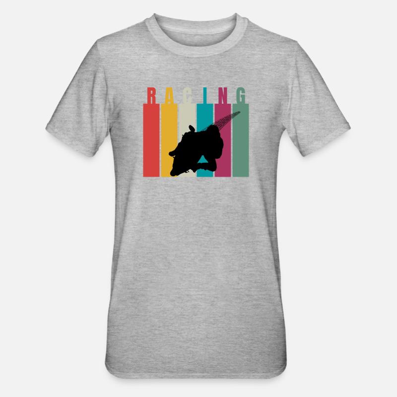 Silhouette rétro de course - T-shirt polycoton Unisexe - gris chiné