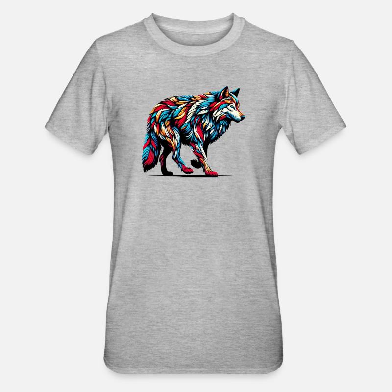 Loup - T-shirt polycoton Unisexe - gris chiné