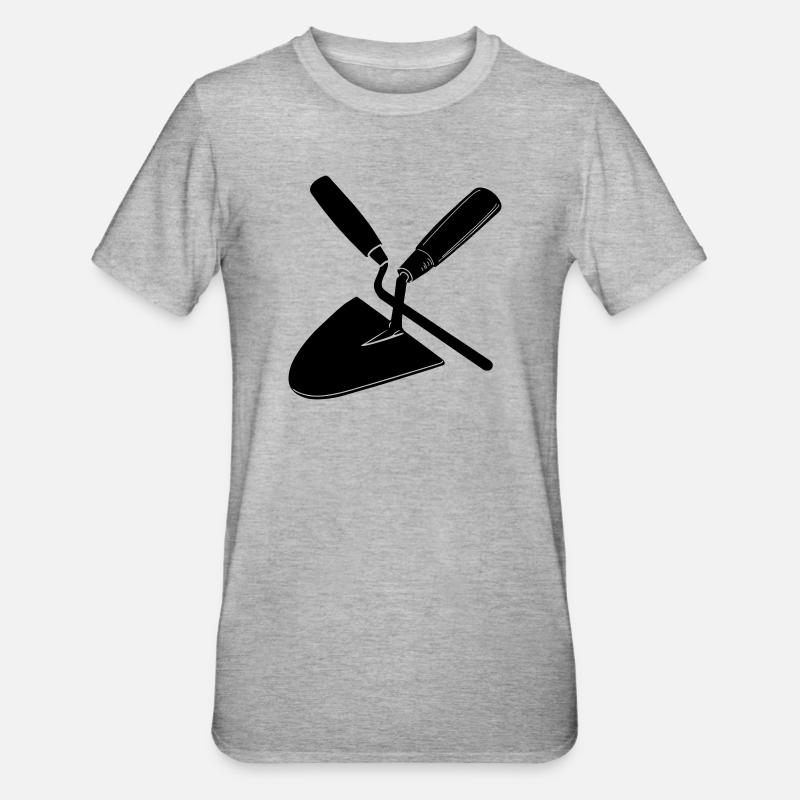 Joint nail and trowel, mason's tools - Unisex Polycotton T-Shirt - heather grey