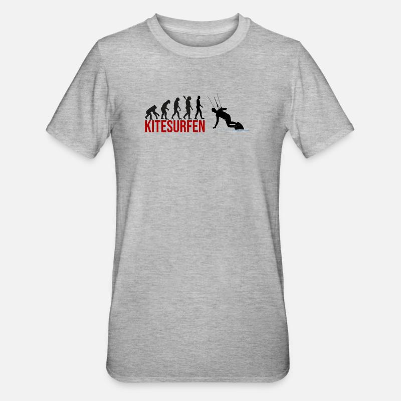 Evolution Kitesurfen - Unisex Polycotton T-Shirt - Grau meliert