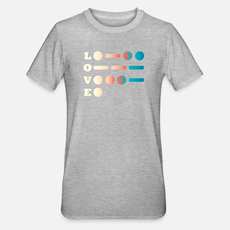 Love Morse Code - Unisex Polycotton T-Shirt - heather grey
