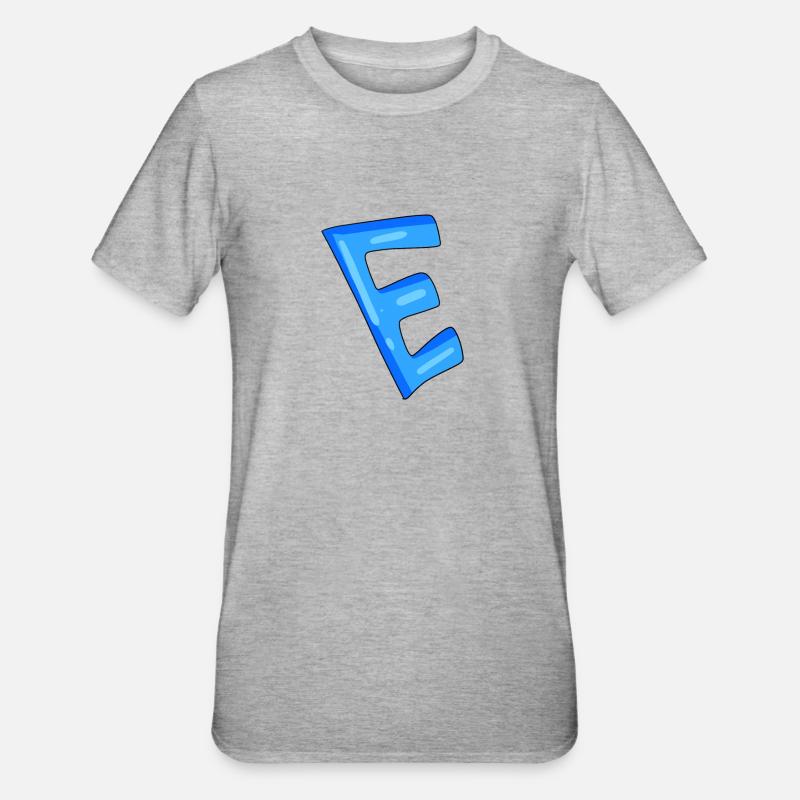 Letter E Initial point - Unisex Polycotton T-Shirt - heather grey