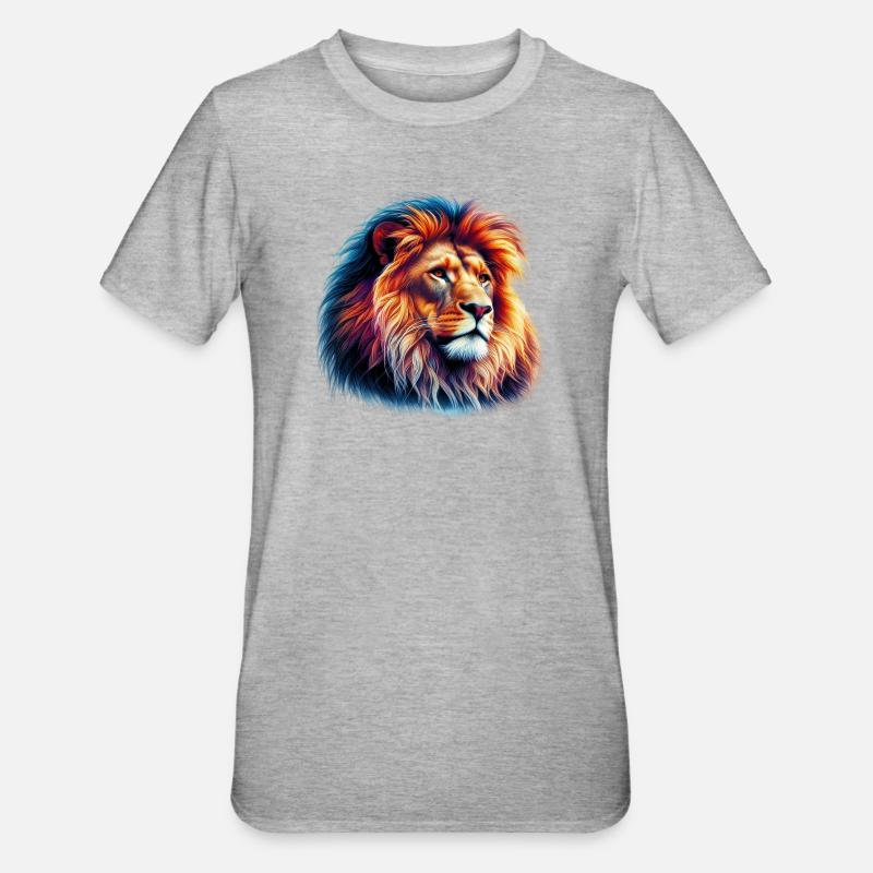 Lion - T-shirt polycoton Unisexe - gris chiné