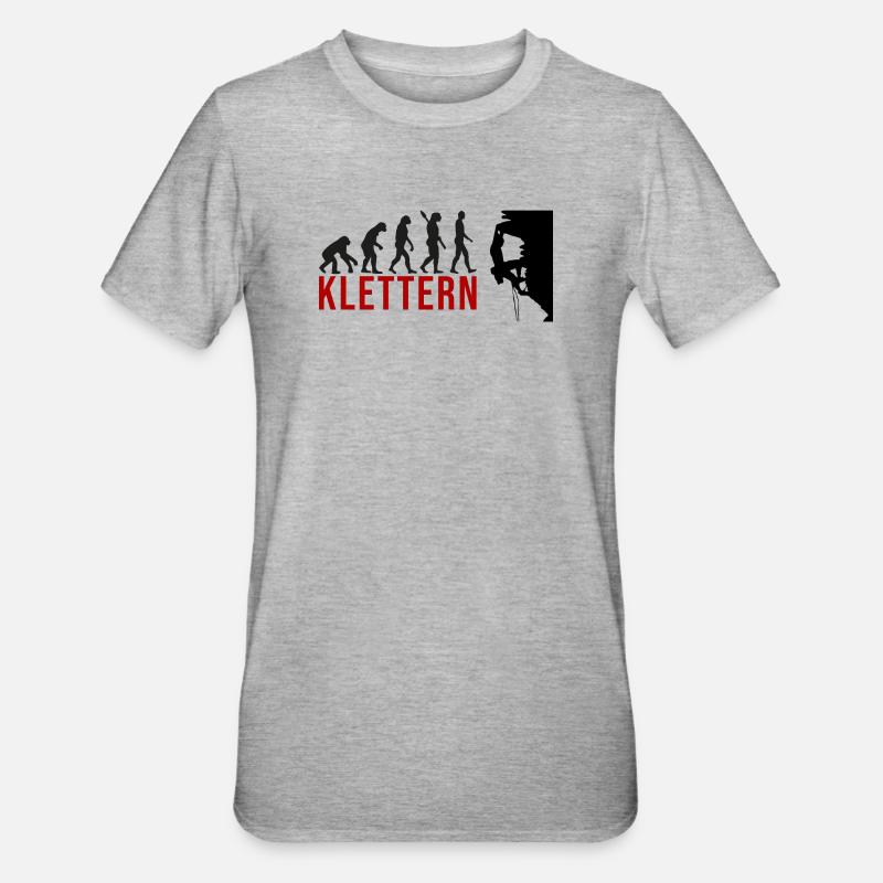 Ecolution Klettern - Unisex Polycotton T-Shirt - Grau meliert