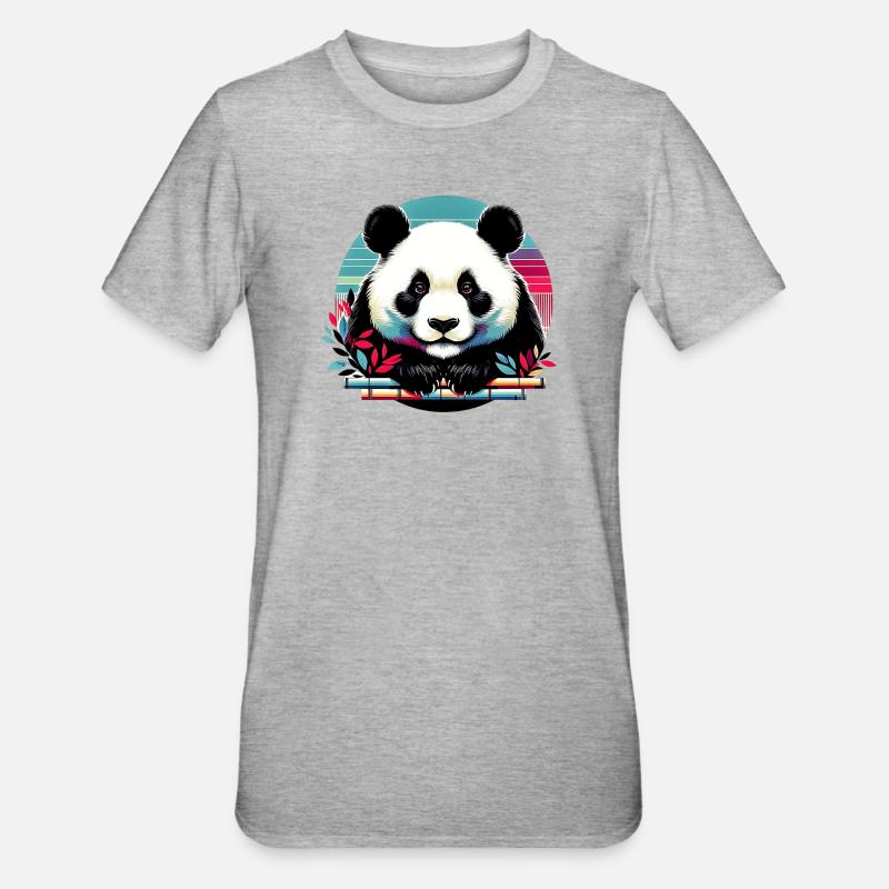 Panda - T-shirt polycoton Unisexe - gris chiné