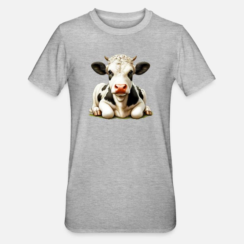 Vache - T-shirt polycoton Unisexe - gris chiné