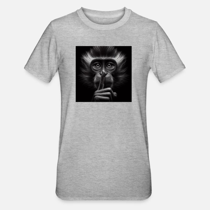 Ein schweigender Affe - Unisex Polycotton T-Shirt - Grau meliert